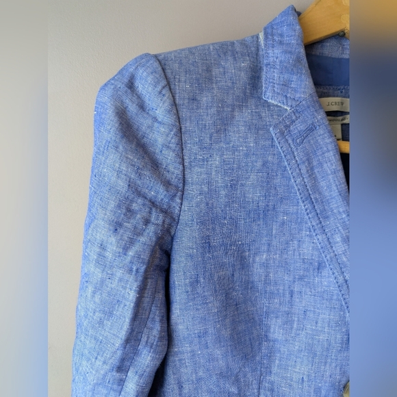 J. Crew Linen Schoolboy Blazer 4 Blue - Picture 2 of 13